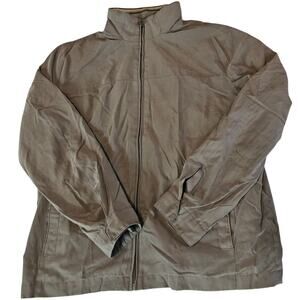 WP by Weatherproof Soft Shell Front Full Zip Brown Gray Jacket Men's Size M 3609